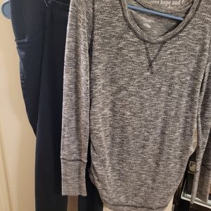 Liz Lange Maternity Long Sleeve Grey Top. Size XS.  Isabel Maternity Jeans. Sz 2